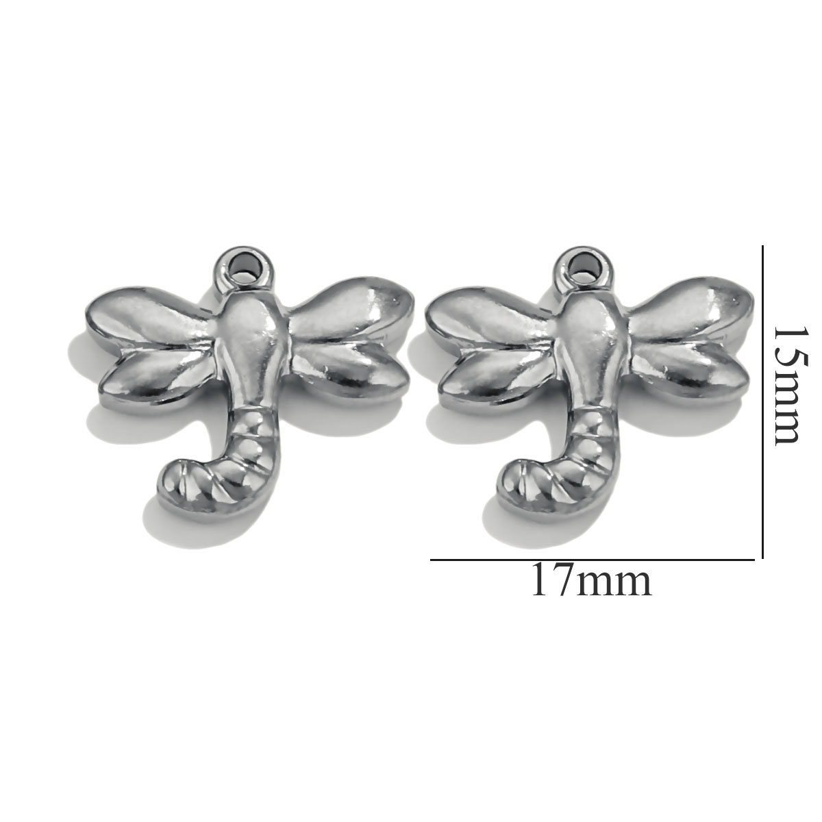 Silver color / 1 Piece Simple Cute Style Cartoon Dragonfly Shape Stainless Steel  Gold Color Women's Pendant Picture35